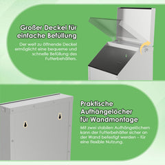 Hengda Hühnerfutterautomat, Futterspender Hühner, 4.5/11.5kg, mit Deckel & Wandhalterung