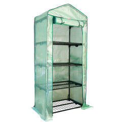 Foliengewächshaus Gewächshaus mit Gitternetzfolie und Fernster für Garten Pflanzenwachstum