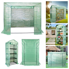 Foliengewächshaus Gewächshaus mit Gitternetzfolie und Fernster für Garten Pflanzenwachstum