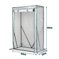 Foliengewächshaus Gewächshaus mit Gitternetzfolie und Fernster für Garten Pflanzenwachstum