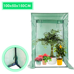 Foliengewächshaus Gewächshaus mit Gitternetzfolie und Fernster für Garten Pflanzenwachstum