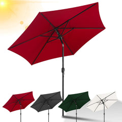 Hengda Sonnenschirm 270 cm Gartenschirm knickbar, Strandschirm strand Neigungswinkel und Höhe verstellbar, beidseitig um 30° Kippbar, ohne Ständer