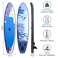 Hengda Surfboard Set SUP Board Kajak-Sitz Stand Up Paddle Fortgeschrittene 305-330cm
