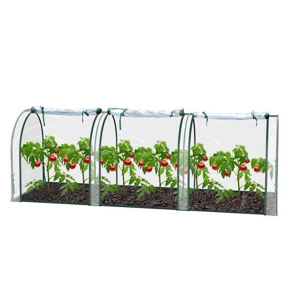 Hengda Foliengewächshaus Frühbeet Transparent PVC, Gemüse Tomatenhaus Gewächhäuser mit Reißverschluss 270 × 90 × 90cm