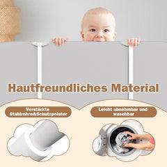 Hengda Bettgitter Rausfallschutz Klappbar, 120/150/180cm, Höhenverstellbar, Bettschutzgitter, Tragbar Kinderbettgitter