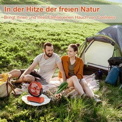Hengda Camping ventilator mit Haken & LED-Laterne, Tragbar 20000mAh Akku 2-in-1 Zeltventilator, 270° schwenkbar 3 Geschwindigkeiten, USB Ventilator