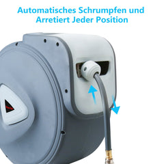 Hengda Schlauchaufroller Automatik Trommel Wasserschlauch Druckluftschlauch 10/20/30m Druckluftschlauch Aufroller Schlauchtrommel Wasser