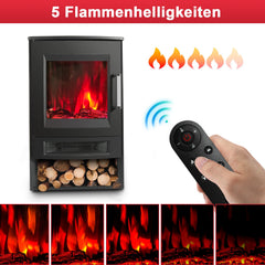 Hengda Elektrokamin mit Heizlüfter Fernbedienung, 900/1800W Elektro Kamin mit Thermostat Heizfunktion, Timer, Elektrischer Heizung LED Kaminfeuer Effekt, WiFi Fernbedienung