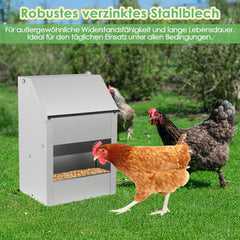 Hengda Hühnerfutterautomat, Futterspender Hühner, 4.5/11.5kg, mit Deckel & Wandhalterung