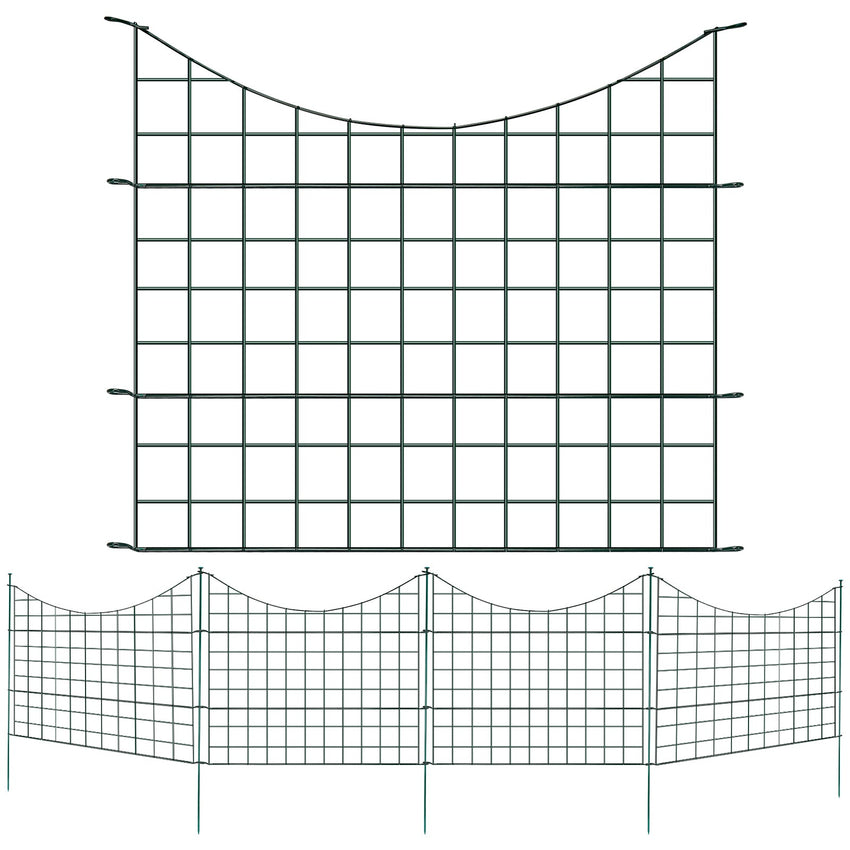 Hengda Teichzaun Gartenzaun Steckzaun, Zaunelemente metall Gitterzaun Set ür den Garten, Freigehege