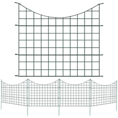 Hengda Teichzaun Gartenzaun Steckzaun, Zaunelemente metall Gitterzaun Set ür den Garten, Freigehege