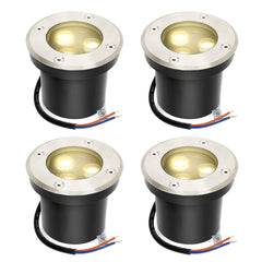 Hengda Bodeneinbaustrahler Aussen  Warmweiß Runde Bodenstrahler, 3W IP67 WasserdichtBodenleuchte aus Edelstahl für [Energieklasse G]