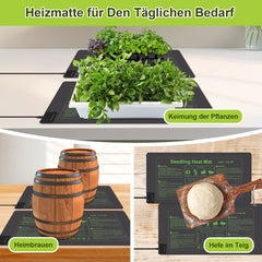 Hengda Heizmatte Pflanzen mit Thermostat, Wärmematte, IP67 Wasserdicht, 27W/55W