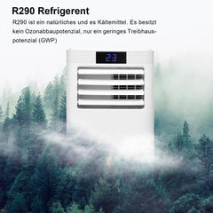 Hengda 9000 BTU mit Wifi Mobile Klimaanlage Klimagerät Entfeuchter Abluftschlauch