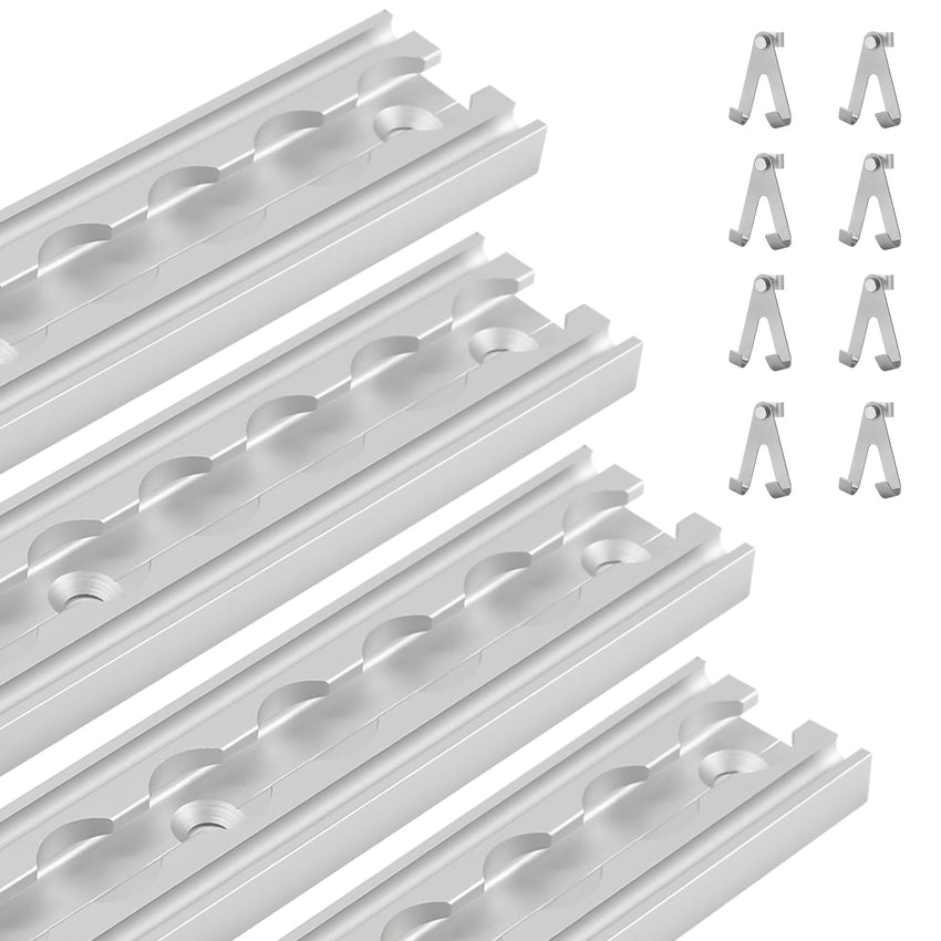 Hengda 4-12x 1M Airlineschienen, Airlineschiene mit 8 Doppelhaken, für Transporter, Wohnwagen, LKWS