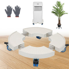 Hengda Pflanzenroller rund mit Handschuhen, Ø 38cm bis 52cm, Blumentopf Rolluntersetzer mit Rollen Blumenroller