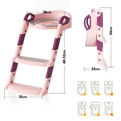 Hengda Toilettentrainer Kinder, 3 in 1 Toilettensitz, mit Treppe Kissengriff WC Sitz