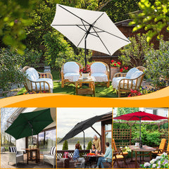 Hengda Sonnenschirm 270 cm Gartenschirm knickbar, Strandschirm strand Neigungswinkel und Höhe verstellbar, beidseitig um 30° Kippbar, ohne Ständer