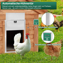 Hengda Hühnerklappe Automatische Hühnertür Mit Fernsteuerung, für sichere Hühnerhaltung, Multi-Modi-hühnerklappe, 30x60cm
