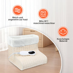 Hengda Fußwärmer, Waschbarem, mit 10 Temperaturstufen, 45/90/120 Minuten Timer, Elektrische Fußheizung geeignet bis Schuhgröße 46