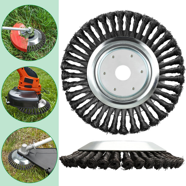 Hengda Unkrautbürste 25,4x200mm Aufnahme 8 Zoll Moos Geknotete Freischneider Silber