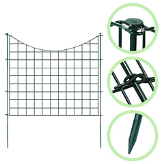 Hengda Teichzaun Gartenzaun Steckzaun, Zaunelemente metall Gitterzaun Set ür den Garten, Freigehege