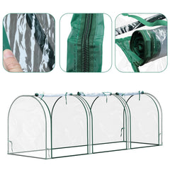 Hengda Foliengewächshaus Frühbeet Transparent PVC, Gemüse Tomatenhaus Gewächhäuser mit Reißverschluss 270 × 90 × 90cm