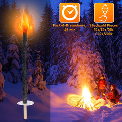 Hengda Fackeln für draußen, 45 min Brenndauer Gartenfackeln, Fackeln für fackelwanderung& Party & Garten & Lagerfeuer, 42cm wachsfackeln