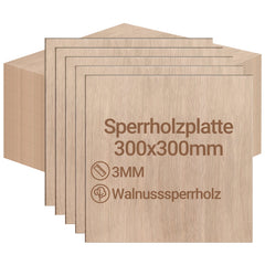 Hengda Sperrholzplatte, Walnuss Sperrholz, 3mm, holzplatte, für Laser Gravur, Malerei DIY