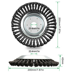 Hengda Unkrautbürste 25,4x200mm Aufnahme 8 Zoll Moos Geknotete Freischneider Silber