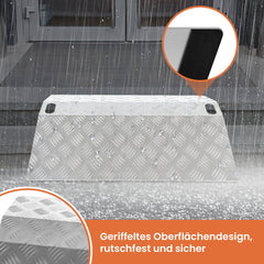 Hengda Türschwellenrampe, Rollstuhlrampe, 60/80/100cm Alu Auffahrrampe, Schwellenbrücke