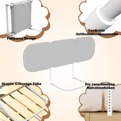 Hengda Bettgitter Rausfallschutz Klappbar, 120/150/180cm, Höhenverstellbar, Bettschutzgitter, Tragbar Kinderbettgitter
