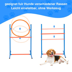 Hengda Agility Set Hunde groß, 5-teiliges Set Hundetraining zubehör Agility Hürde, Slalom, Agility Hürde, Sprungring & Hundetunnel