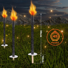 Hengda Fackeln für draußen, 45 min Brenndauer Gartenfackeln, Fackeln für fackelwanderung& Party & Garten & Lagerfeuer, 42cm wachsfackeln
