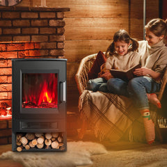 Hengda Elektrokamin mit Heizlüfter Fernbedienung, 900/1800W Elektro Kamin mit Thermostat Heizfunktion, Timer, Elektrischer Heizung LED Kaminfeuer Effekt, WiFi Fernbedienung
