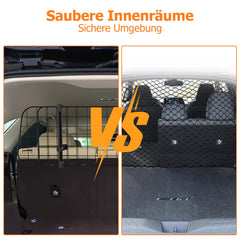 Hengda Hundegitter Auto, Autoschutzgitter Verstellbare Breite, Kopfstützen-Hundegitter mit Sicherheitsgurt Hundeschutzgitter