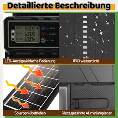 Hengda Automatische Hühnerklappe Solar Haustierklappe Hühnerstalltür 33x24.5cm