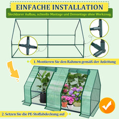 Hengda Gewächshaus Klein, UV-beständige PE-Plane Foliengewächshaus, Tomatenhaus 180*90*90CM