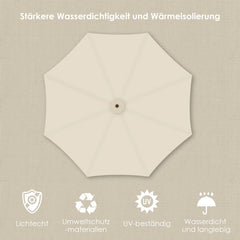 Hengda Sonnenschirm Alu Ampelschirm mit Kurbelvorrichtung Sonnenschirm UV-Schutz & Wasserabweisende Gartenschirm
