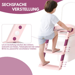 Hengda Toilettentrainer Kinder, 3 in 1 Toilettensitz, mit Treppe Kissengriff WC Sitz