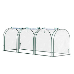 Hengda Foliengewächshaus Frühbeet Transparent PVC, Gemüse Tomatenhaus Gewächhäuser mit Reißverschluss 270 × 90 × 90cm