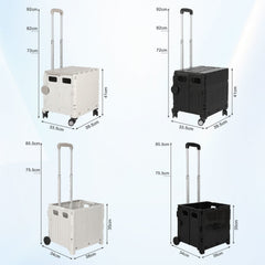 Hengda Einkaufstrolley Klappbar, Transport Trolley, mit neigbarer Teleskopgriff & Deckel 45L/50L