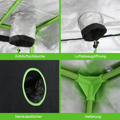 Hengda Grow Zelt, Growschrank für Homegrow, Indoor Anbauzelt, Lichtdicht und Wasserdicht Pflanzzelt, Zuchtzelt