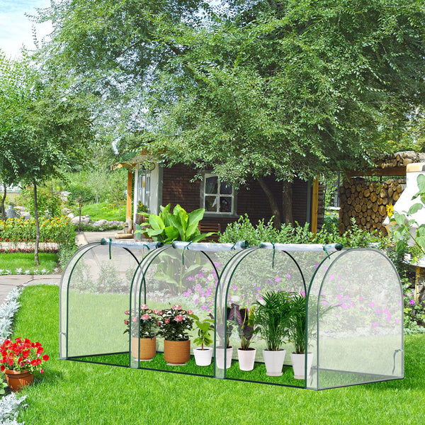 Hengda Foliengewächshaus Frühbeet Transparent PVC, Gemüse Tomatenhaus Gewächhäuser mit Reißverschluss 270 × 90 × 90cm