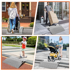 Hengda Türschwellenrampe, Rollstuhlrampe, 60/80/100cm Alu Auffahrrampe, Schwellenbrücke