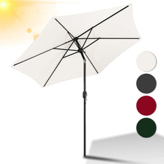 Hengda Sonnenschirm 270 cm Gartenschirm knickbar, Strandschirm strand Neigungswinkel und Höhe verstellbar, beidseitig um 30° Kippbar, ohne Ständer