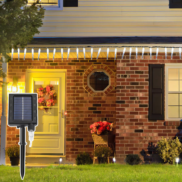 hengda Solar Eiszapfen Lichterkette mit Fernbedienung 10m