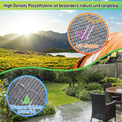 Hengda Vorzeltteppich Outdoor Camping Teppich Zeltteppich HDPE Zeltunterlage Campingteppich Campingmatte Grau Blau