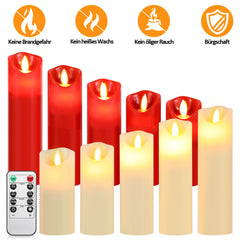 Hengda Flammenlose LED Kerzen 5er Set, Led Kerzen Flackernde Flamme, Echtwachs Kerzen mit Fernbedienung, mit Timerfunktion