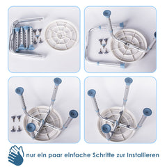 Hengda Duschhocker für Senioren, 360°Drehbarer Runder Badhocker, höhenverstellbarer,Rutschfester Badezimmerhocker,Duschhilfe，belastbar bis 136 kg